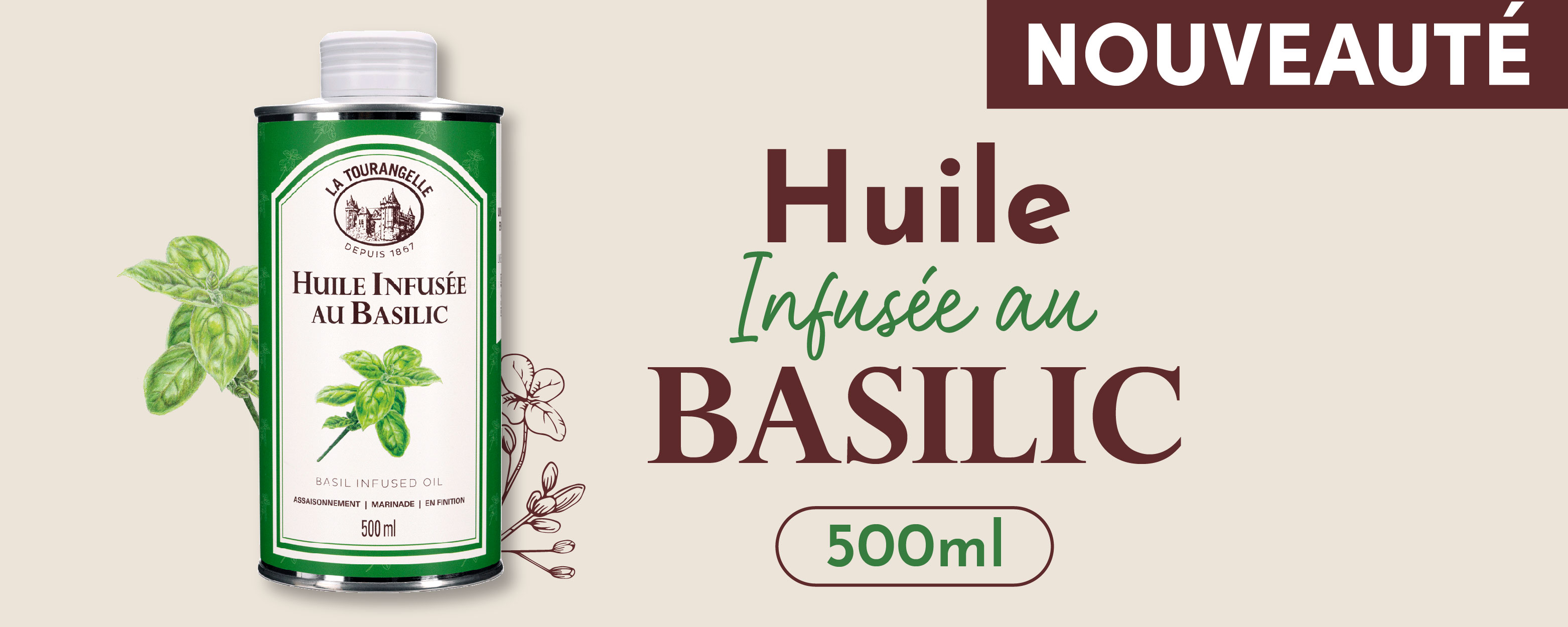 Huile infusée au basilic